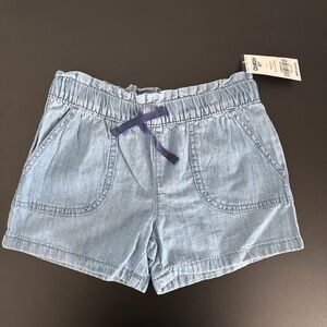 New Oshkosh B'gosh Girls Denim Shorts Size 5 Light Blue Cotton